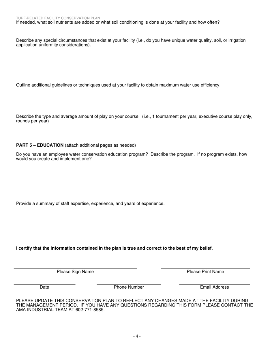 Turf-Related Facility Conservation Plan - Golf Courses - Arizona, Page 4