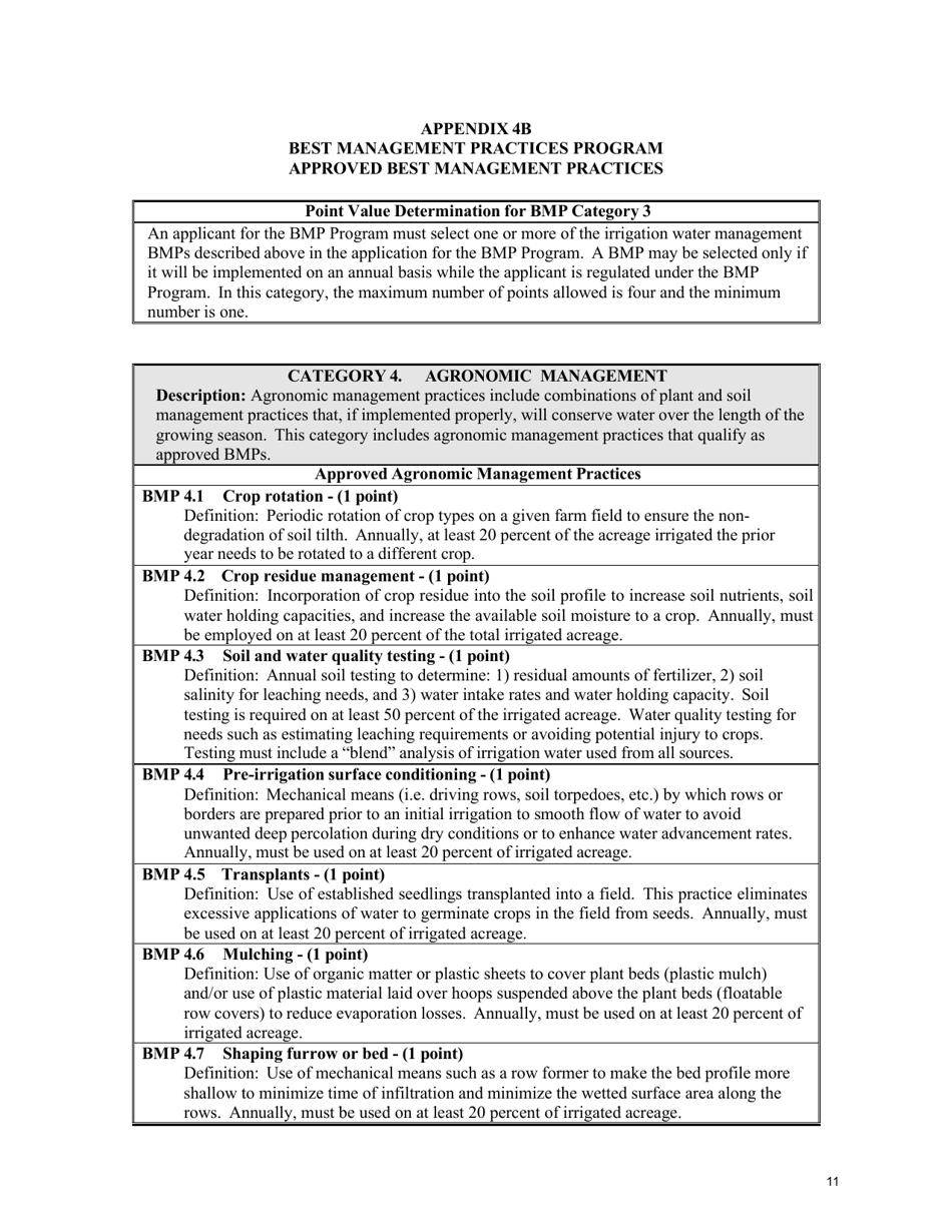 Form BMP AP-1 Phoenix, Pinal and Santa Cruz Amas - Application to Enroll in the Fourth Management Plan Agricultural Best Management Practices (Bmp) Program - Arizona, Page 10
