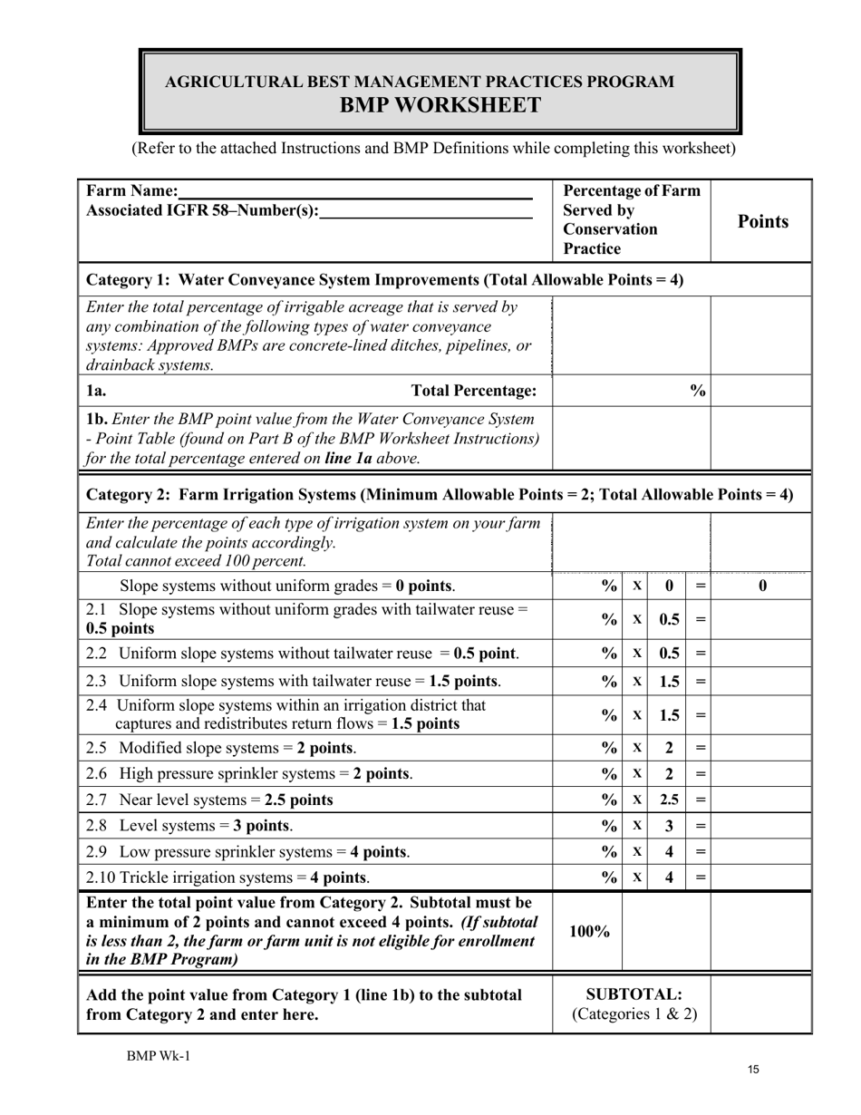 Form BMP AP-1 Phoenix, Pinal and Santa Cruz Amas - Application to Enroll in the Fourth Management Plan Agricultural Best Management Practices (Bmp) Program - Arizona, Page 14