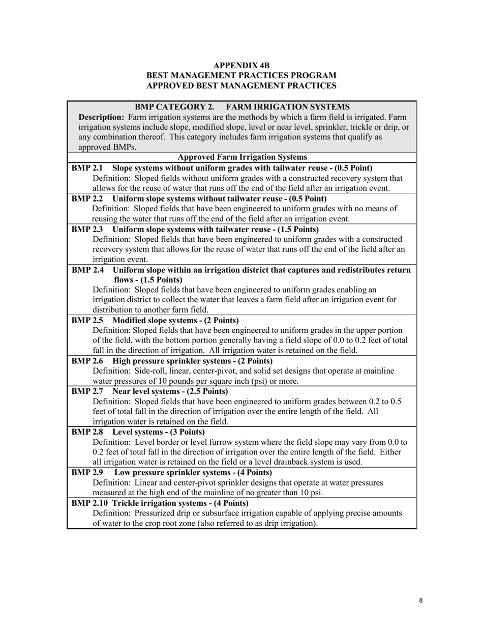 Form BMP AP-1 Phoenix, Pinal and Santa Cruz Amas - Application to Enroll in the Fourth Management Plan Agricultural Best Management Practices (Bmp) Program - Arizona, Page 7