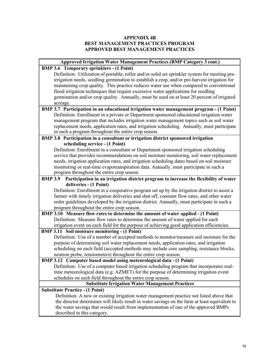 Form BMP AP-1 Phoenix, Pinal and Santa Cruz Amas - Application to Enroll in the Fourth Management Plan Agricultural Best Management Practices (Bmp) Program - Arizona, Page 9