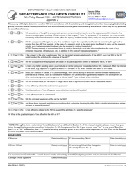 Document preview: Form NIH-2914-1 Appendix 2 Gift Acceptance Evaluation Checklist