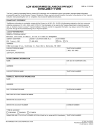 Document preview: Form SF3881 ACH Vendor/Miscellaneous Payment Enrollment Form