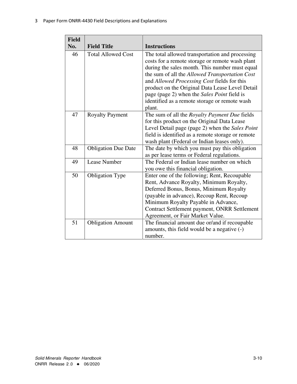 Form ONRR-4430 Solid Minerals Reporter Handbook, Page 10