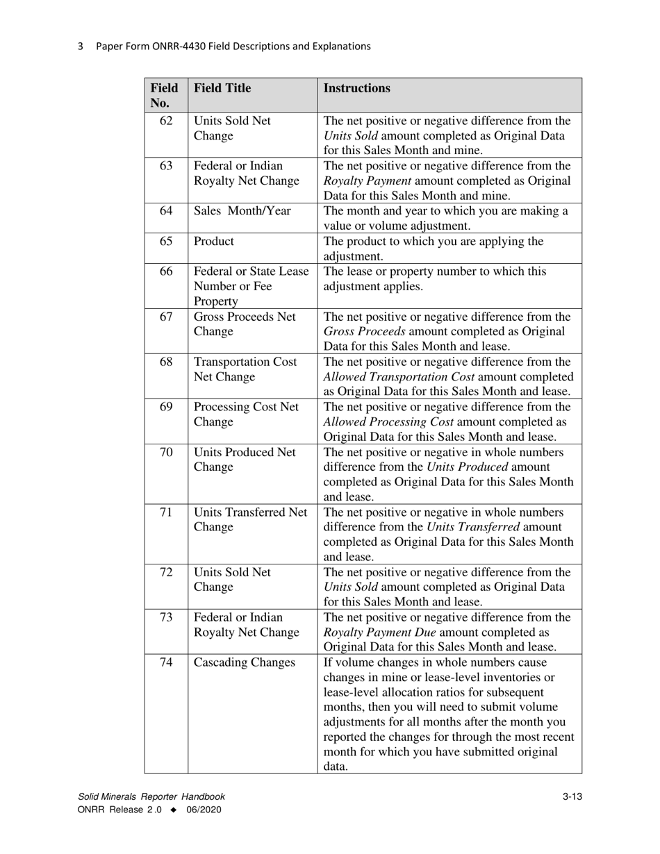 Form ONRR-4430 Solid Minerals Reporter Handbook, Page 13