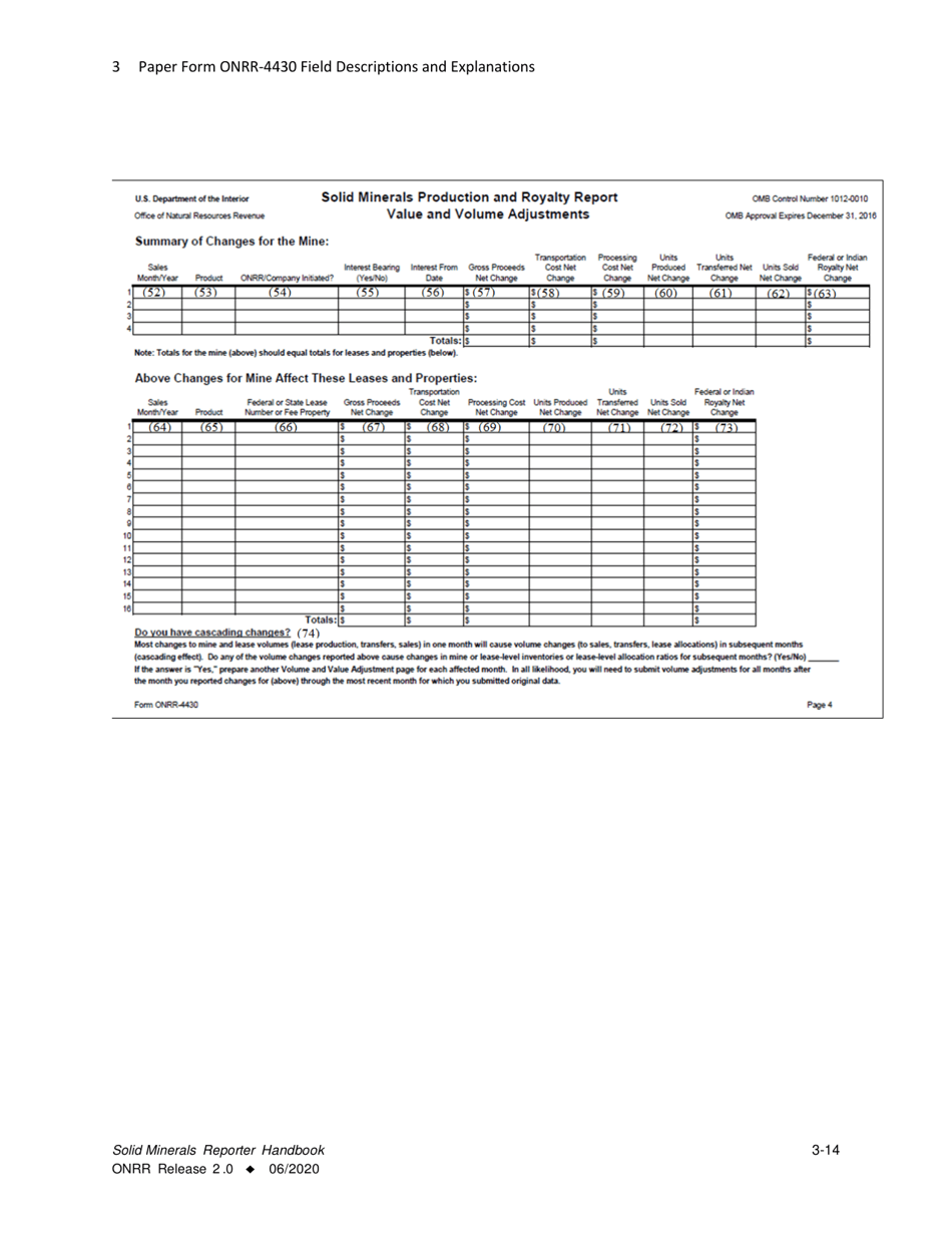 Form ONRR-4430 Solid Minerals Reporter Handbook, Page 14