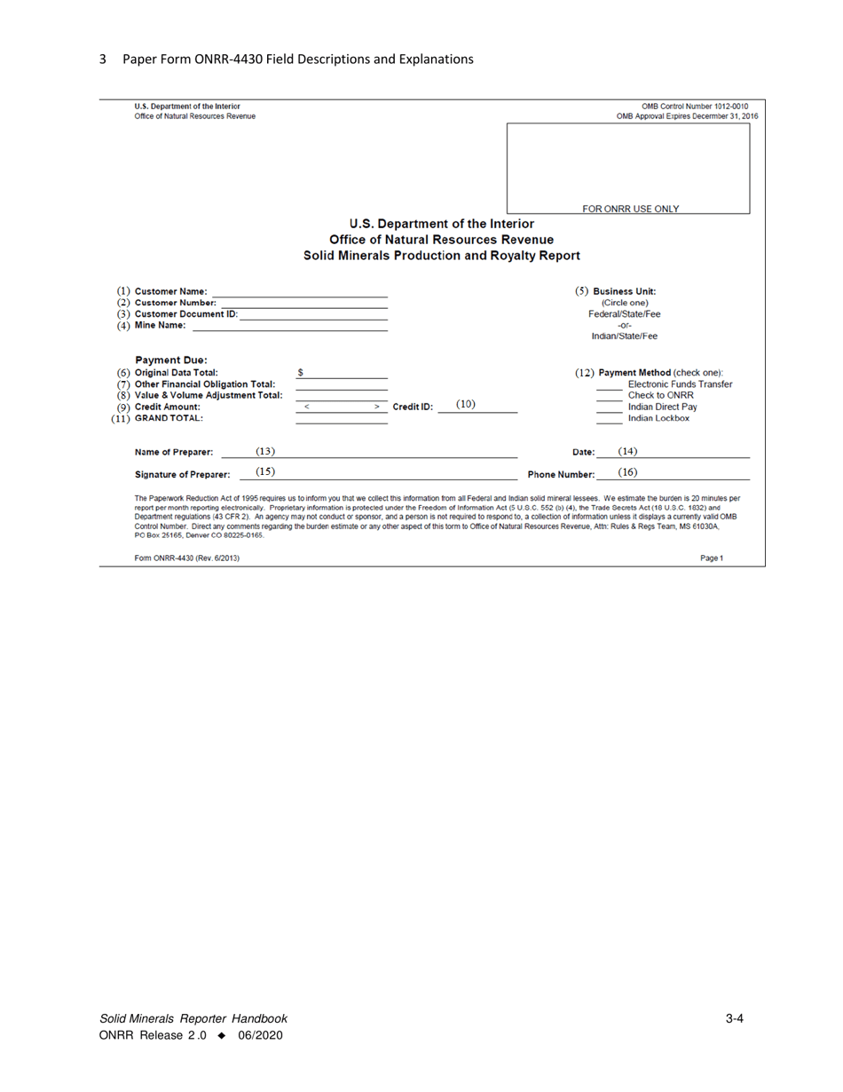 Form ONRR-4430 Solid Minerals Reporter Handbook, Page 4