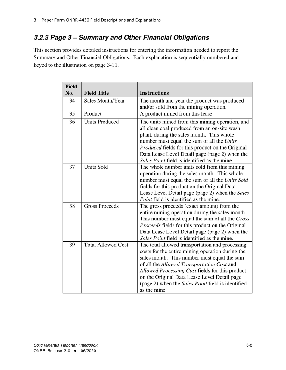 Form ONRR-4430 Solid Minerals Reporter Handbook, Page 8