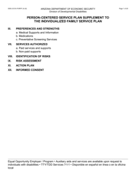 Form DDD-2121A Person-Centered Service Plan Supplement to the Individualized Family Service Plan - Arizona