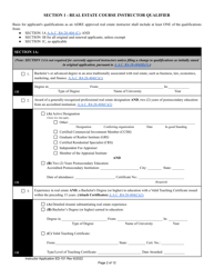 Form ED-101 Real Estate Instructor Application for Original Approval, Renewal, or Changes to Approved Categories - Arizona, Page 2