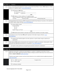 Form ED-101 Real Estate Instructor Application for Original Approval, Renewal, or Changes to Approved Categories - Arizona, Page 3