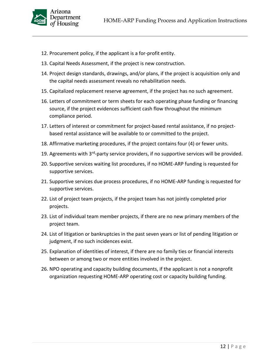 Home-Arp Funding Process and Application Instructions - Arizona, Page 15