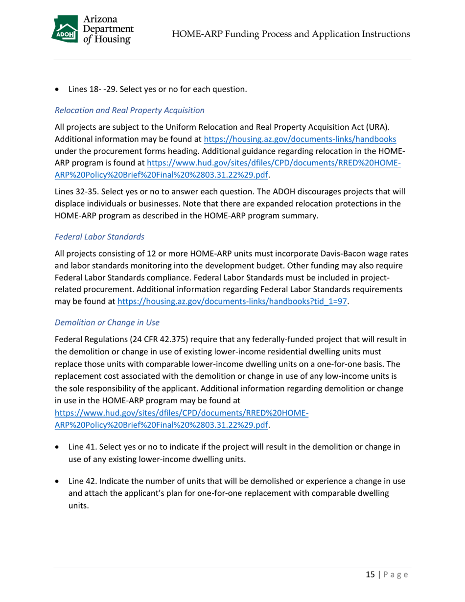 Home-Arp Funding Process and Application Instructions - Arizona, Page 18