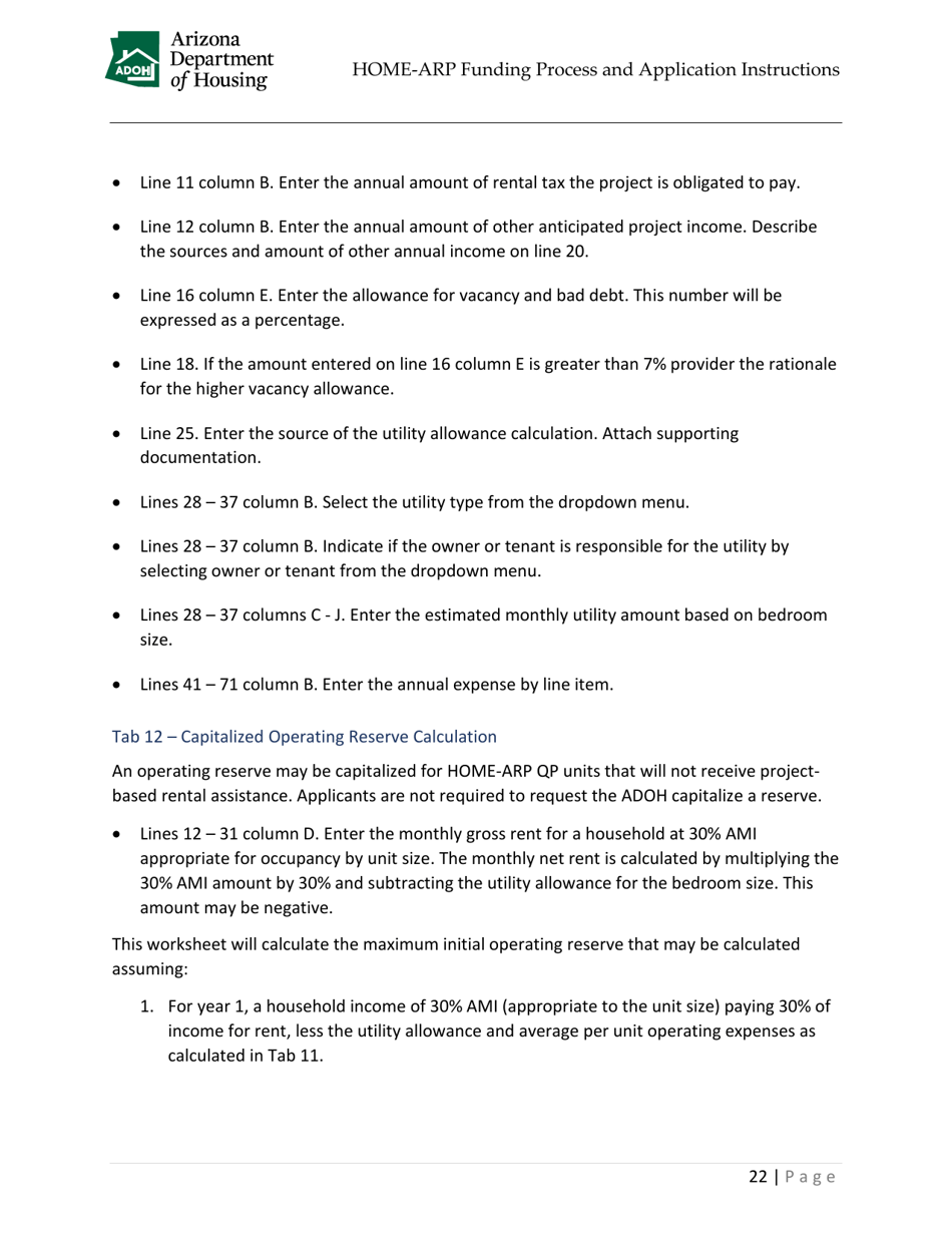 Home-Arp Funding Process and Application Instructions - Arizona, Page 25