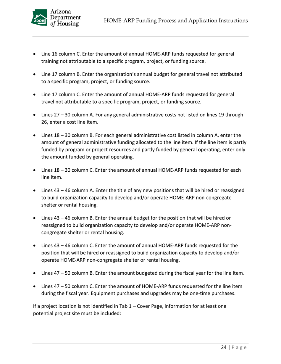 Home-Arp Funding Process and Application Instructions - Arizona, Page 27