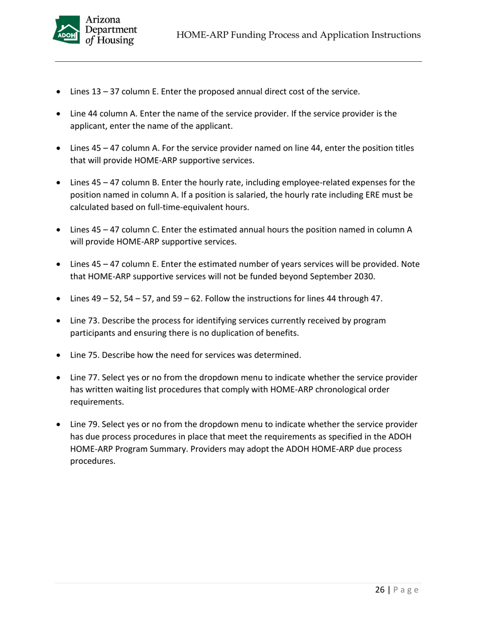 Home-Arp Funding Process and Application Instructions - Arizona, Page 29