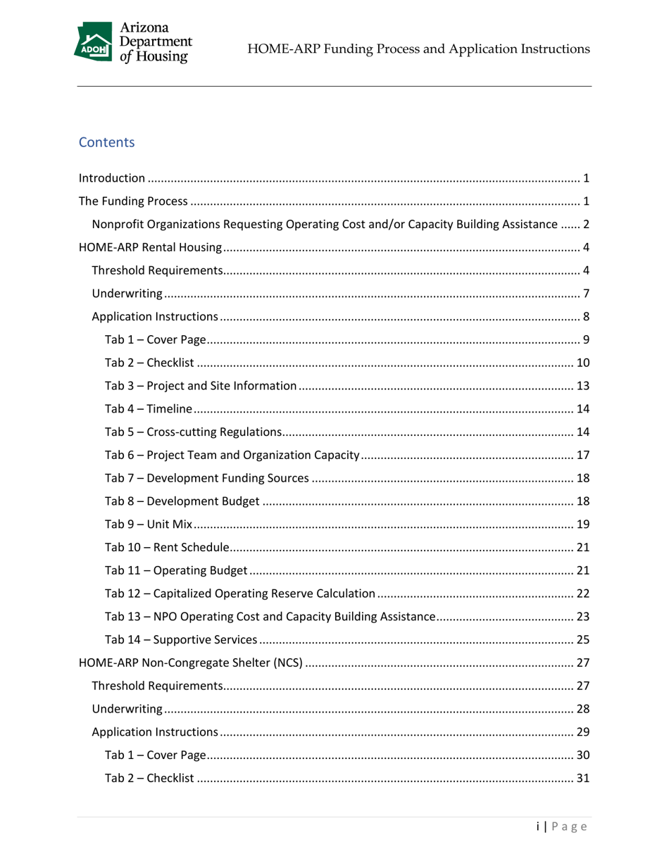 Home-Arp Funding Process and Application Instructions - Arizona, Page 2