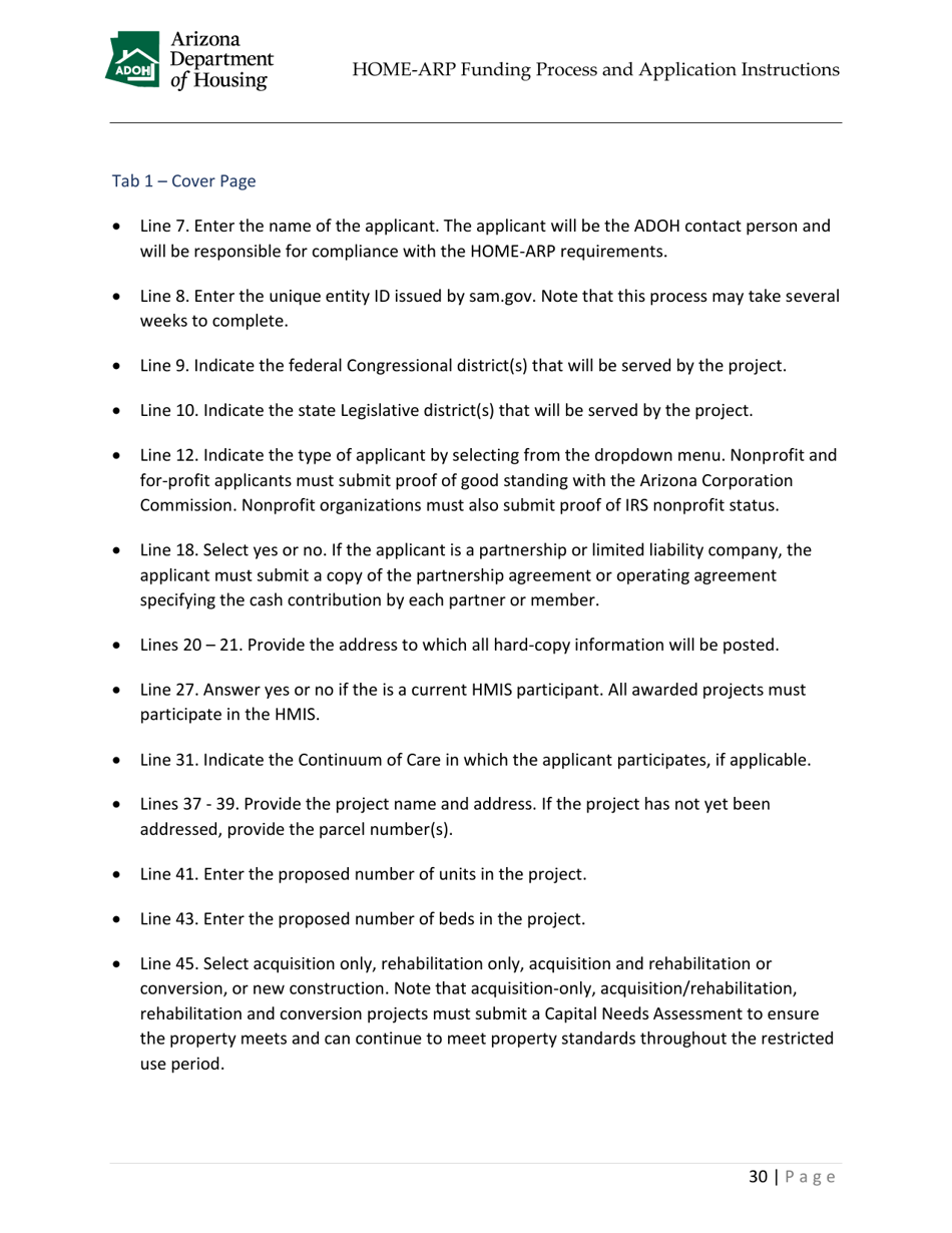 Home-Arp Funding Process and Application Instructions - Arizona, Page 33