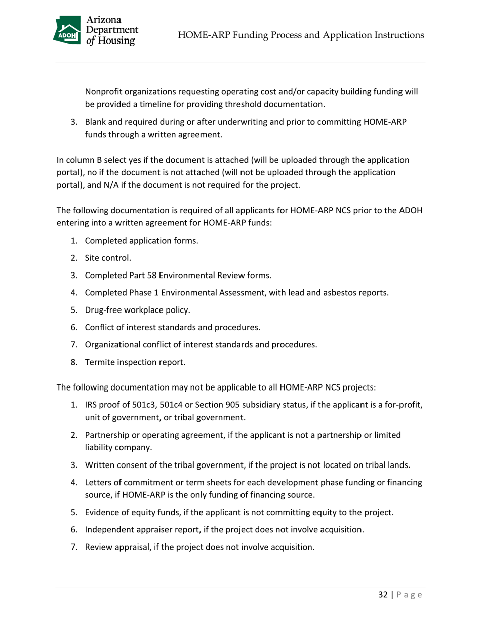 Home-Arp Funding Process and Application Instructions - Arizona, Page 35