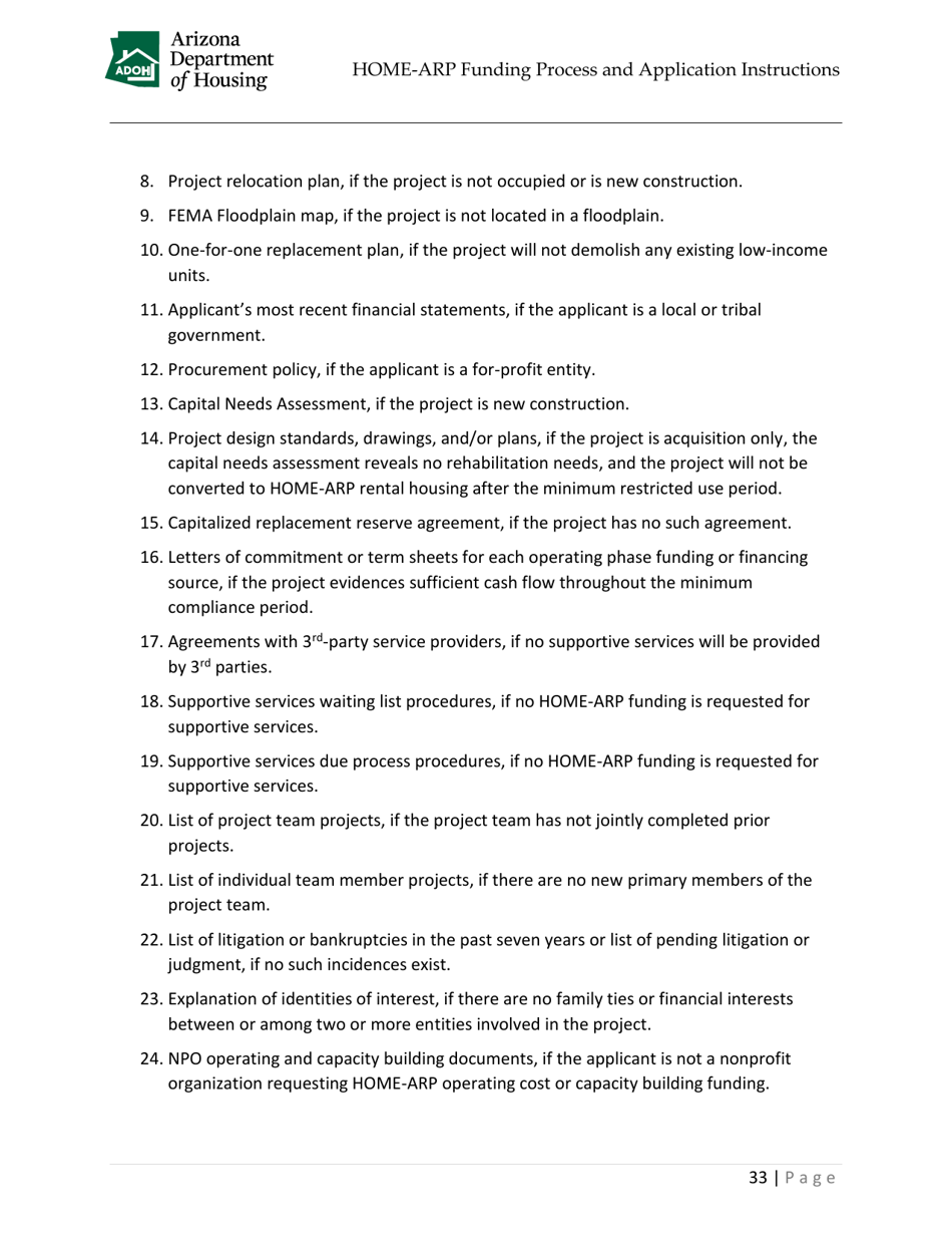 Home-Arp Funding Process and Application Instructions - Arizona, Page 36