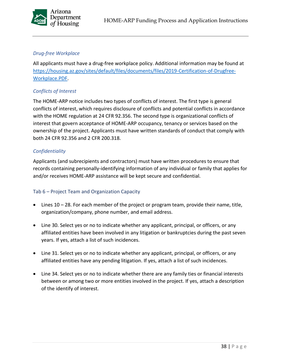 Home-Arp Funding Process and Application Instructions - Arizona, Page 41