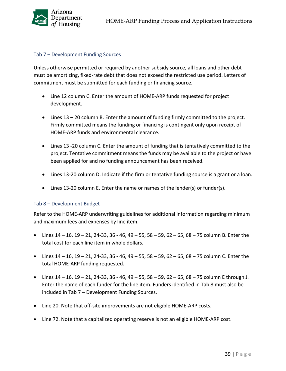 Home-Arp Funding Process and Application Instructions - Arizona, Page 42