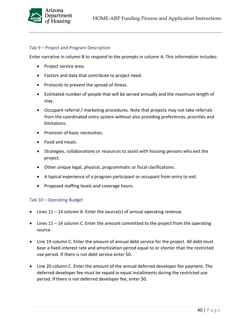 Home-Arp Funding Process and Application Instructions - Arizona, Page 43