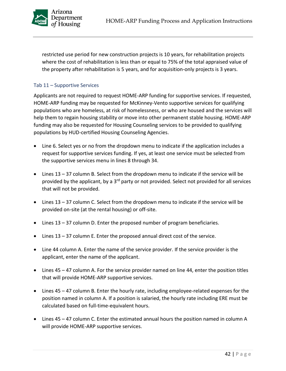 Home-Arp Funding Process and Application Instructions - Arizona, Page 45