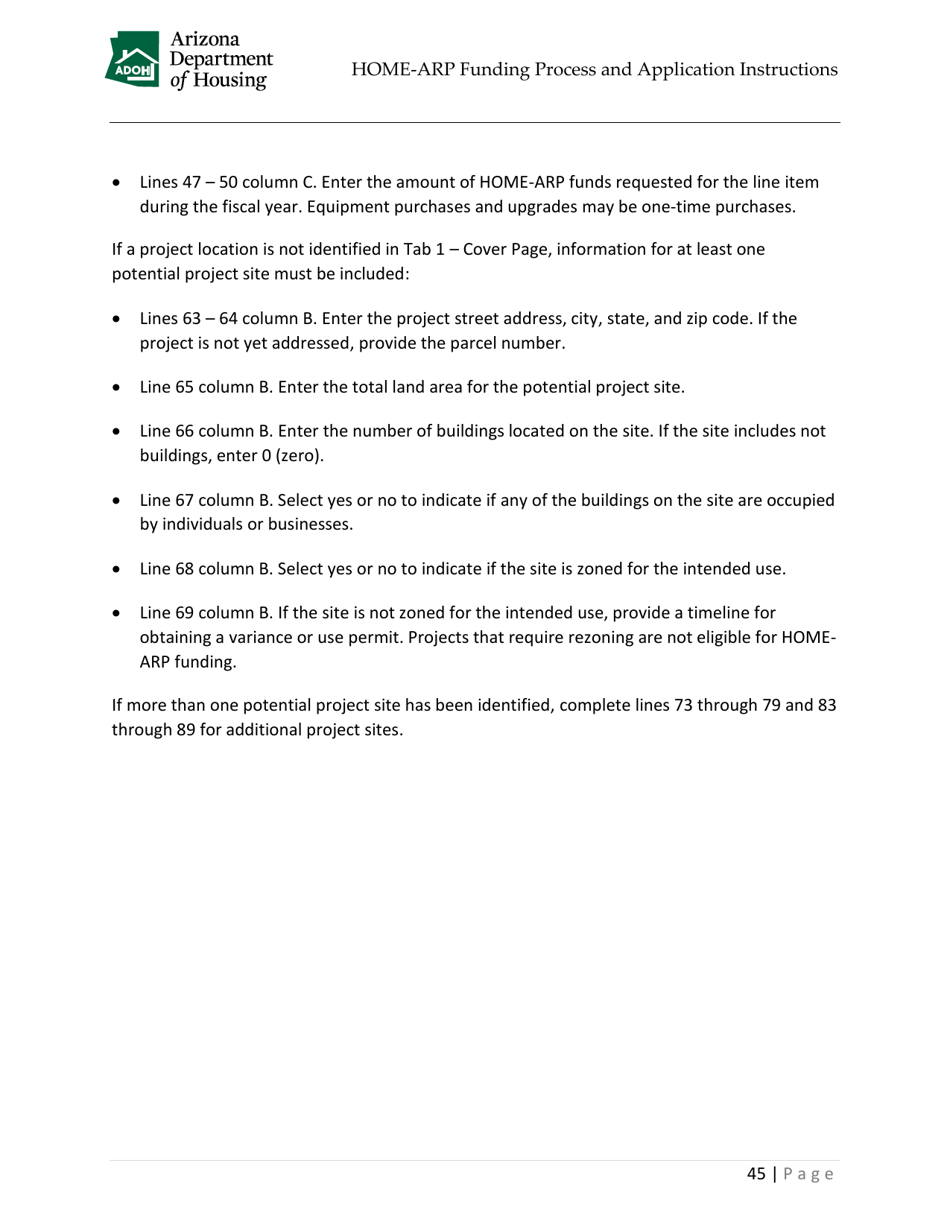 Home-Arp Funding Process and Application Instructions - Arizona, Page 48