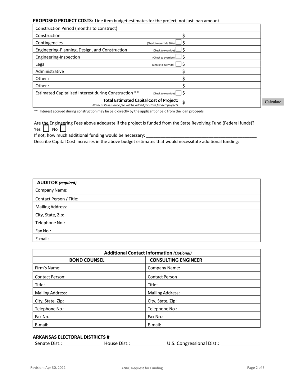 Arkansas Arkansas Natural Resources Commission Funding Application ...