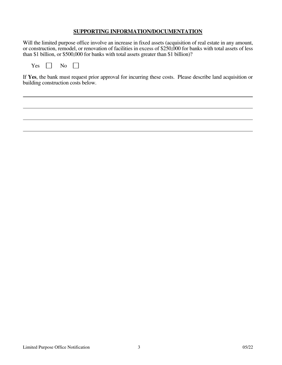 Notification for the Establishment of a Limited Purpose Office - Arkansas, Page 3