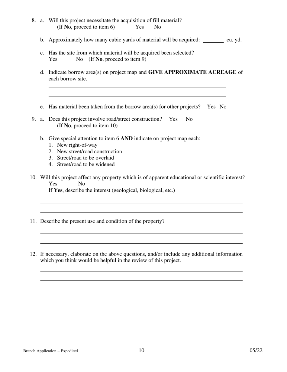 Application for Branch Bank - Expedited - Arkansas, Page 10