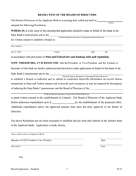 Application for Branch Bank - Arkansas, Page 7