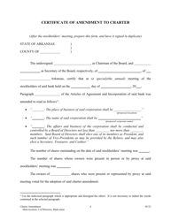Charter Amendment - Change Main Office Location, Number of Directors, or Name of Bank - Arkansas, Page 4