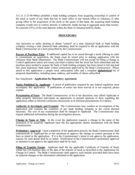 Application for Change in Control - Arkansas, Page 3