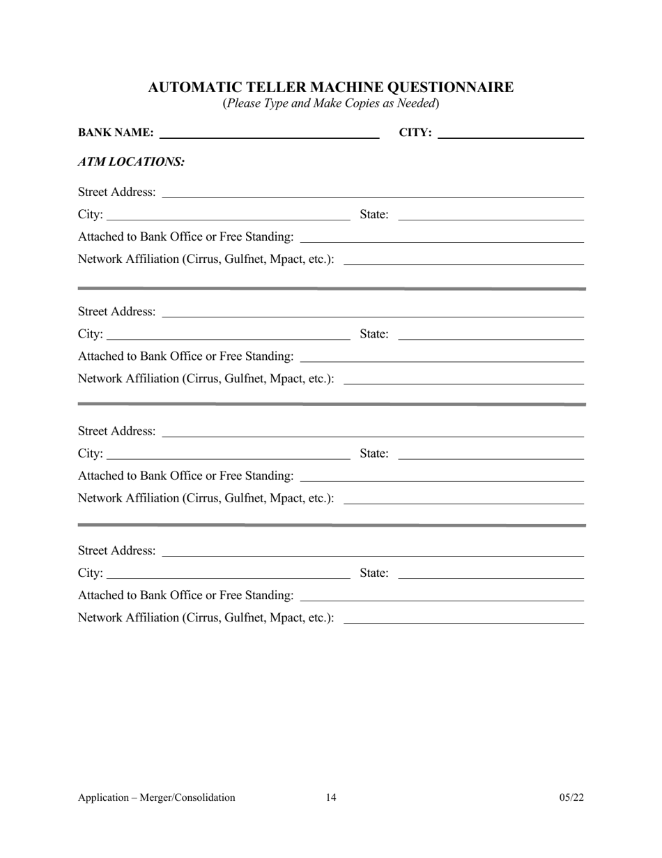 Application for Merger or Consolidation - Arkansas, Page 14