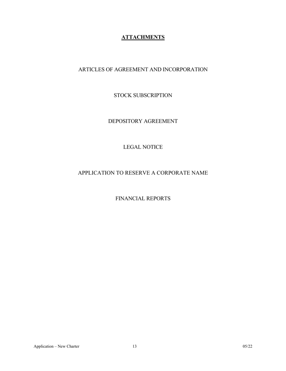 Application for Proposed State Bank Charter - Arkansas, Page 13