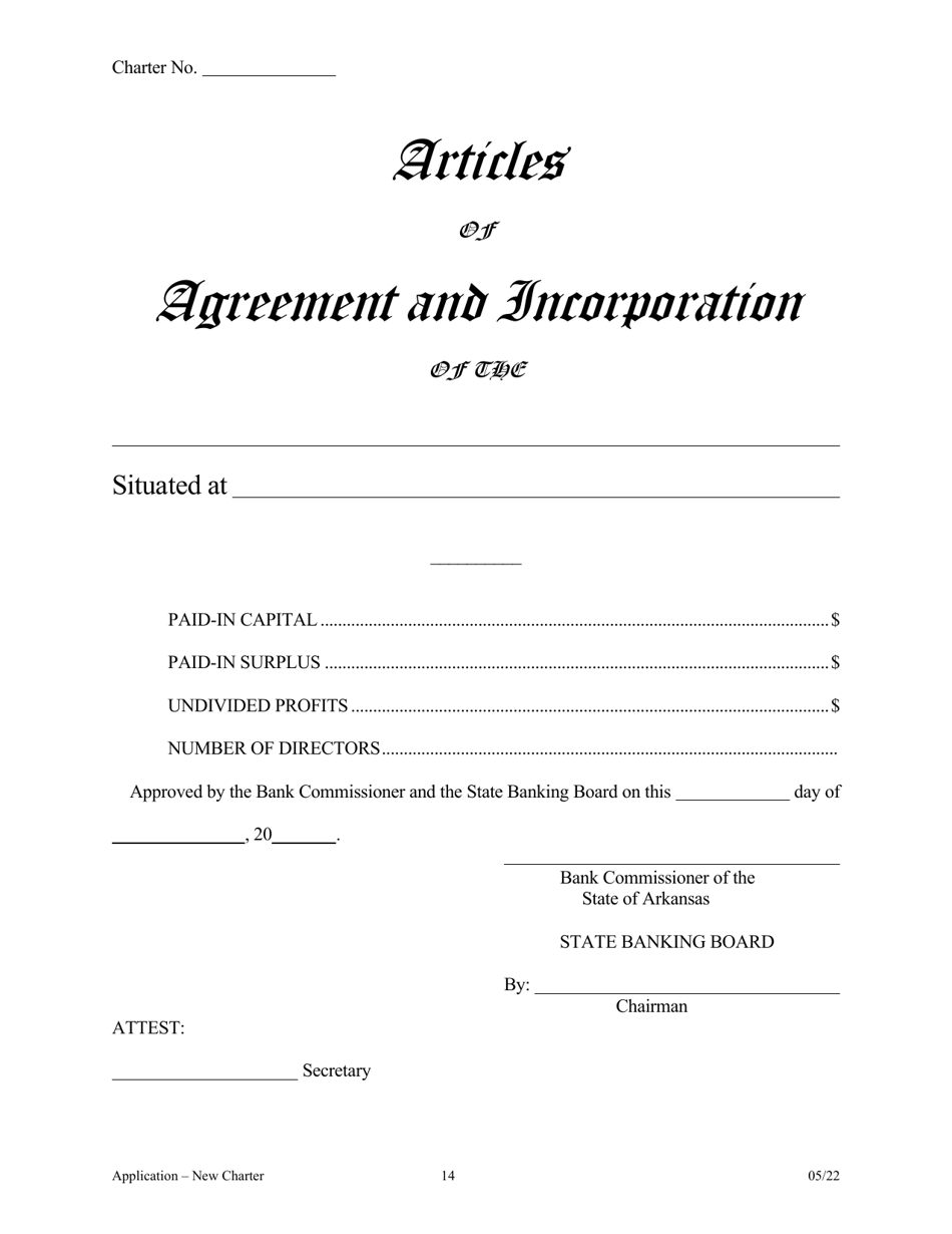 Application for Proposed State Bank Charter - Arkansas, Page 14