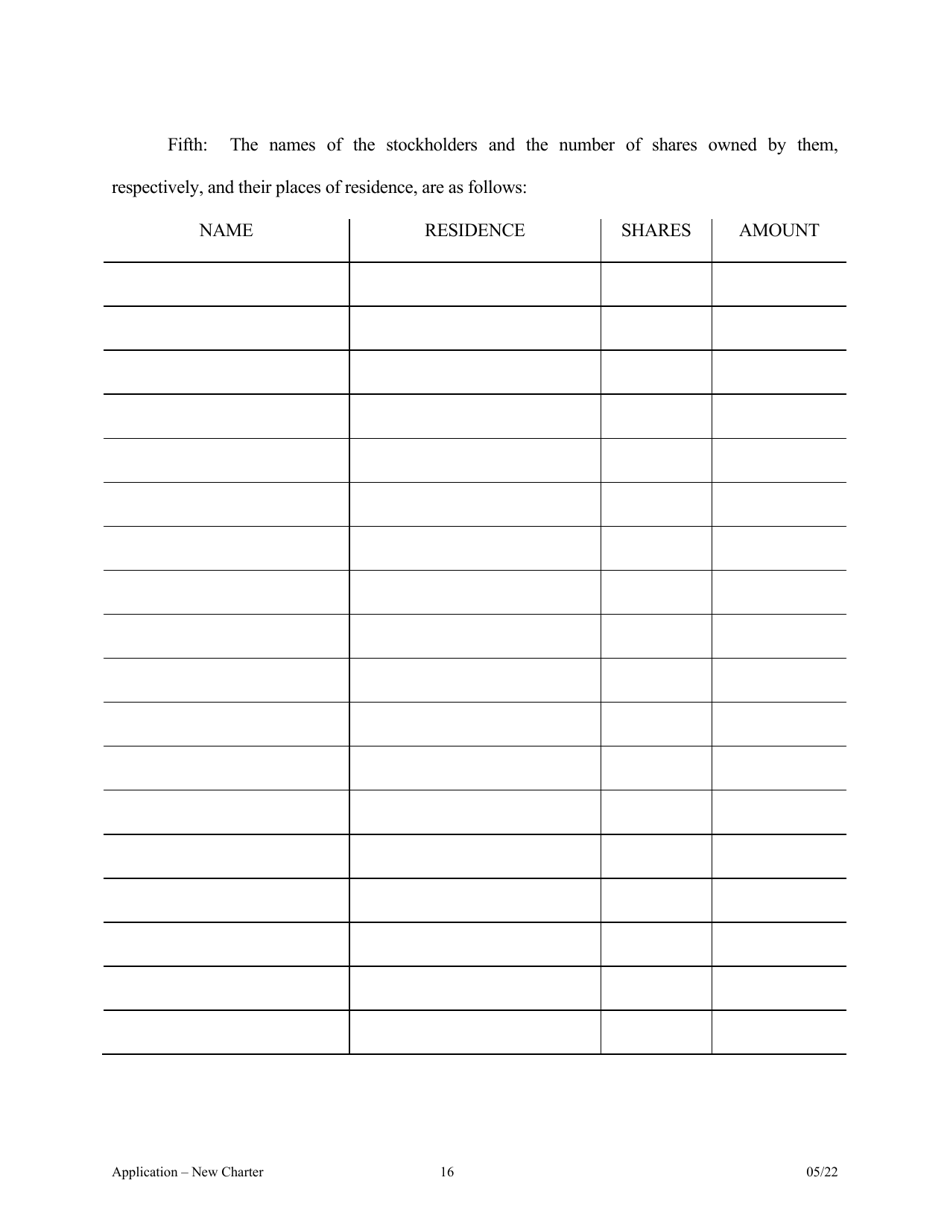 Application for Proposed State Bank Charter - Arkansas, Page 16