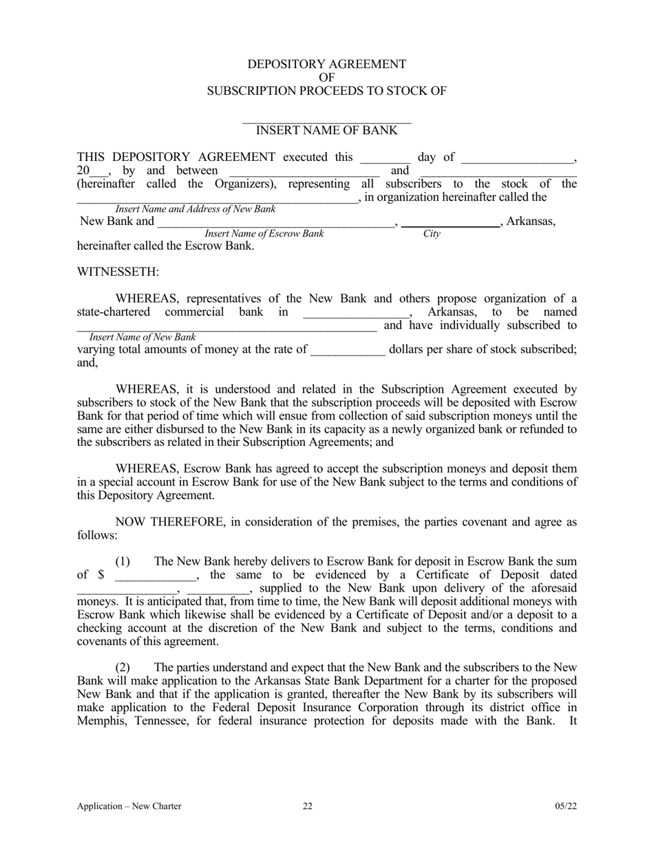 Application for Proposed State Bank Charter - Arkansas, Page 22