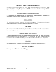 Application for Proposed State Bank Charter - Arkansas, Page 4