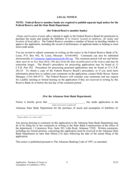 Application for Purchase of Assets or Assumption of Liabilities - Arkansas, Page 8