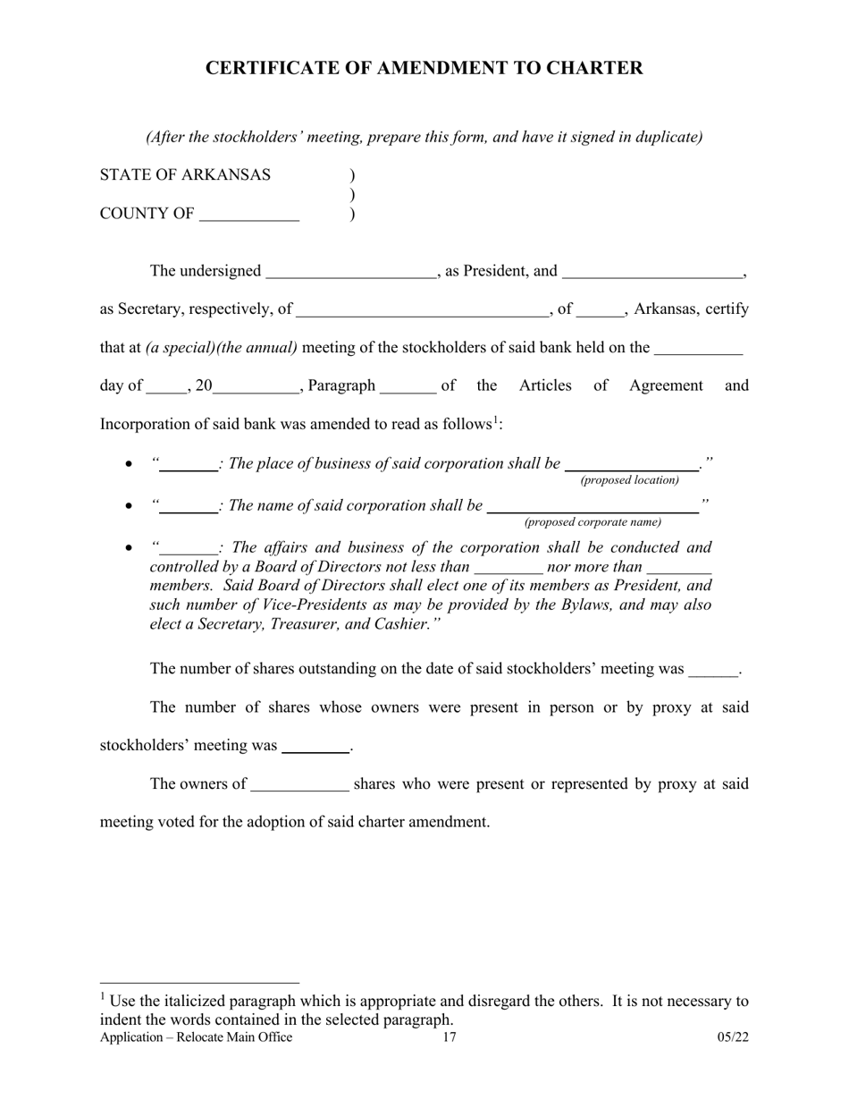 Application to Relocate Main Office - Arkansas, Page 18