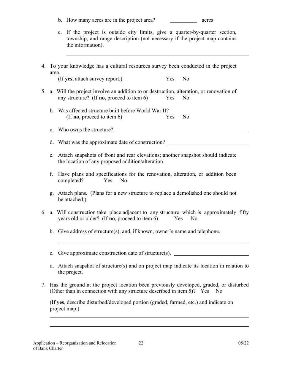 Application to Reorganize and Relocate Bank Charter - Arkansas, Page 22