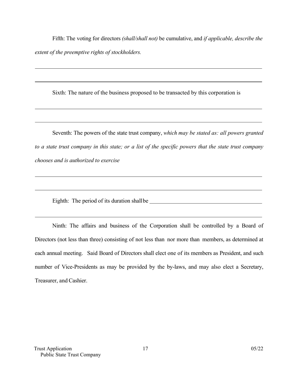 Application for Proposed State Trust Company - Arkansas, Page 17