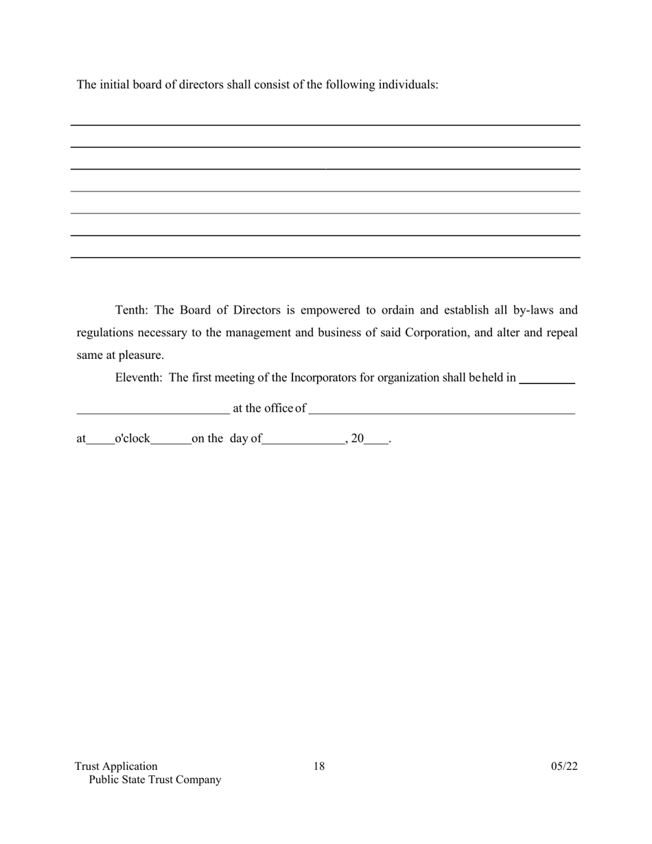 Application for Proposed State Trust Company - Arkansas, Page 18