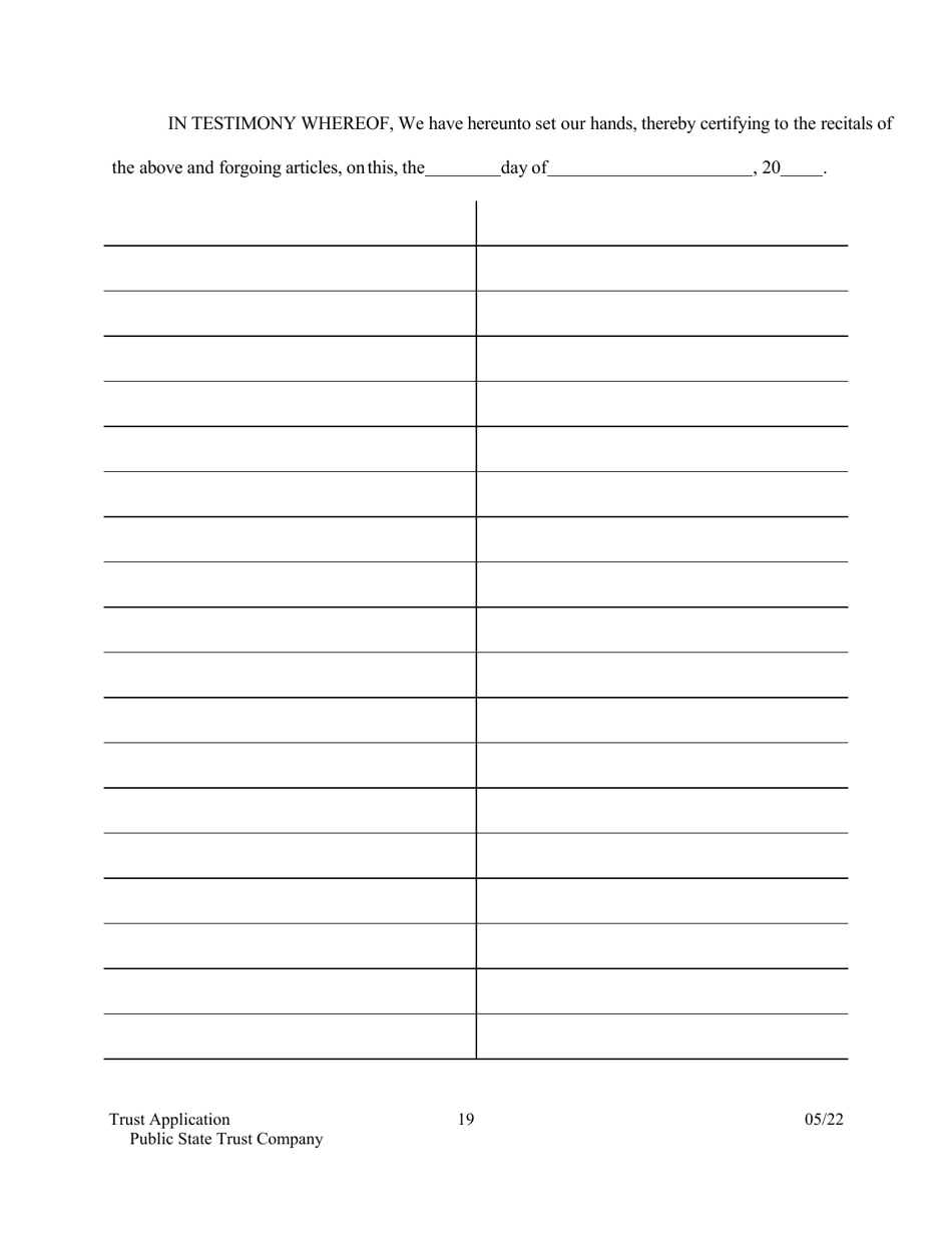 Application for Proposed State Trust Company - Arkansas, Page 19