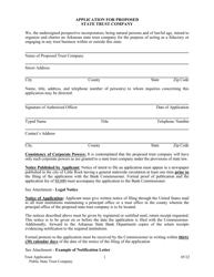 Application for Proposed State Trust Company - Arkansas