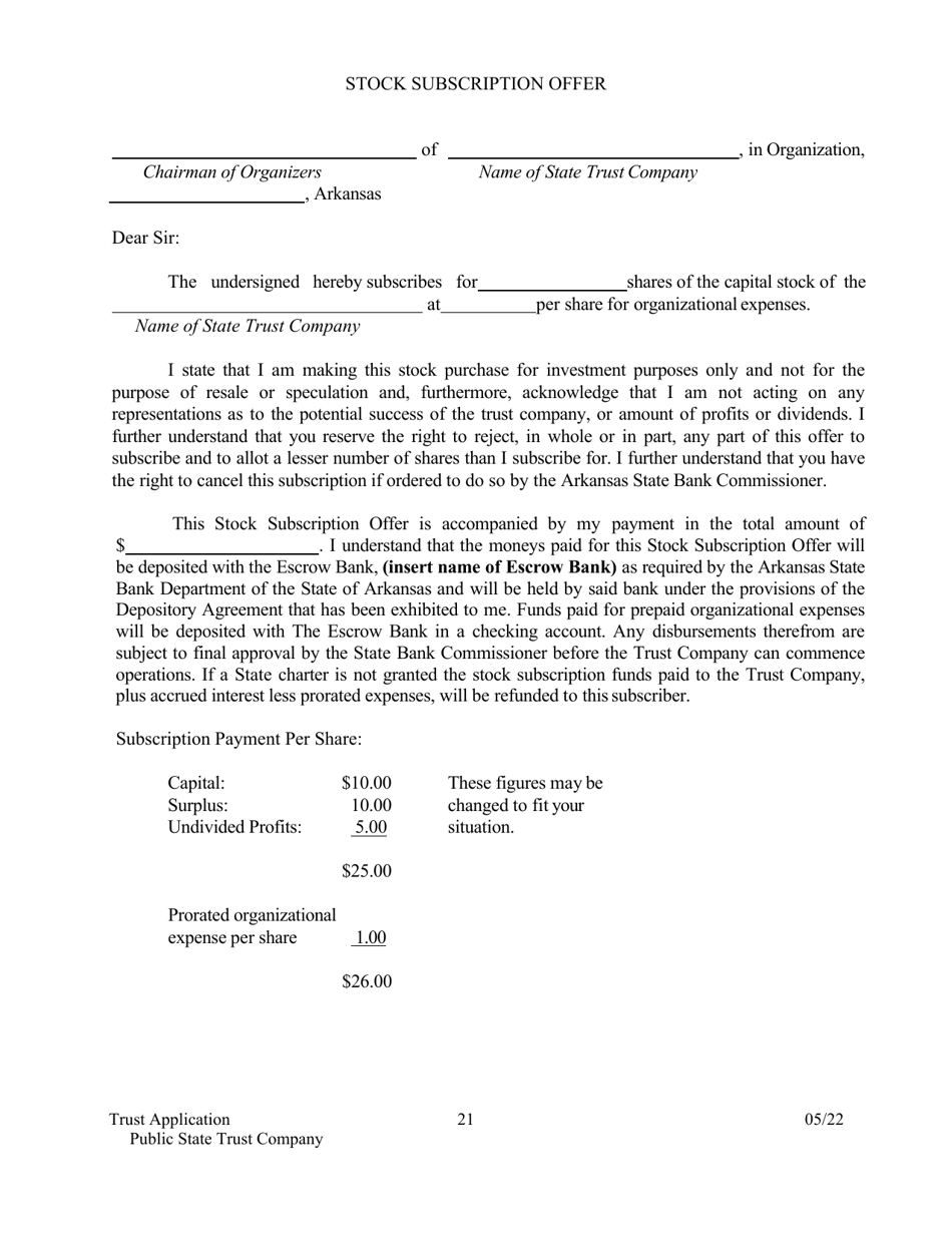 Application for Proposed State Trust Company - Arkansas, Page 21