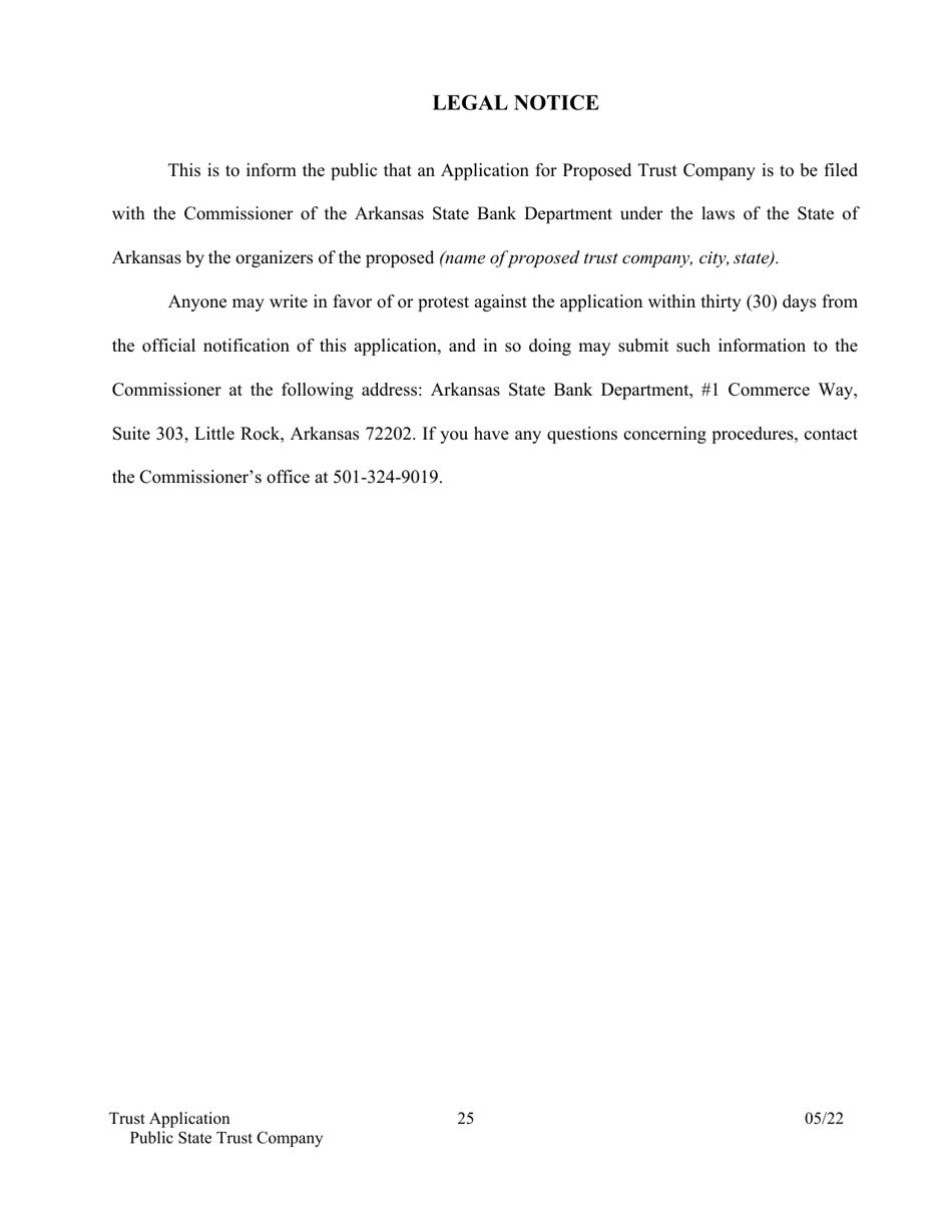 Application for Proposed State Trust Company - Arkansas, Page 25